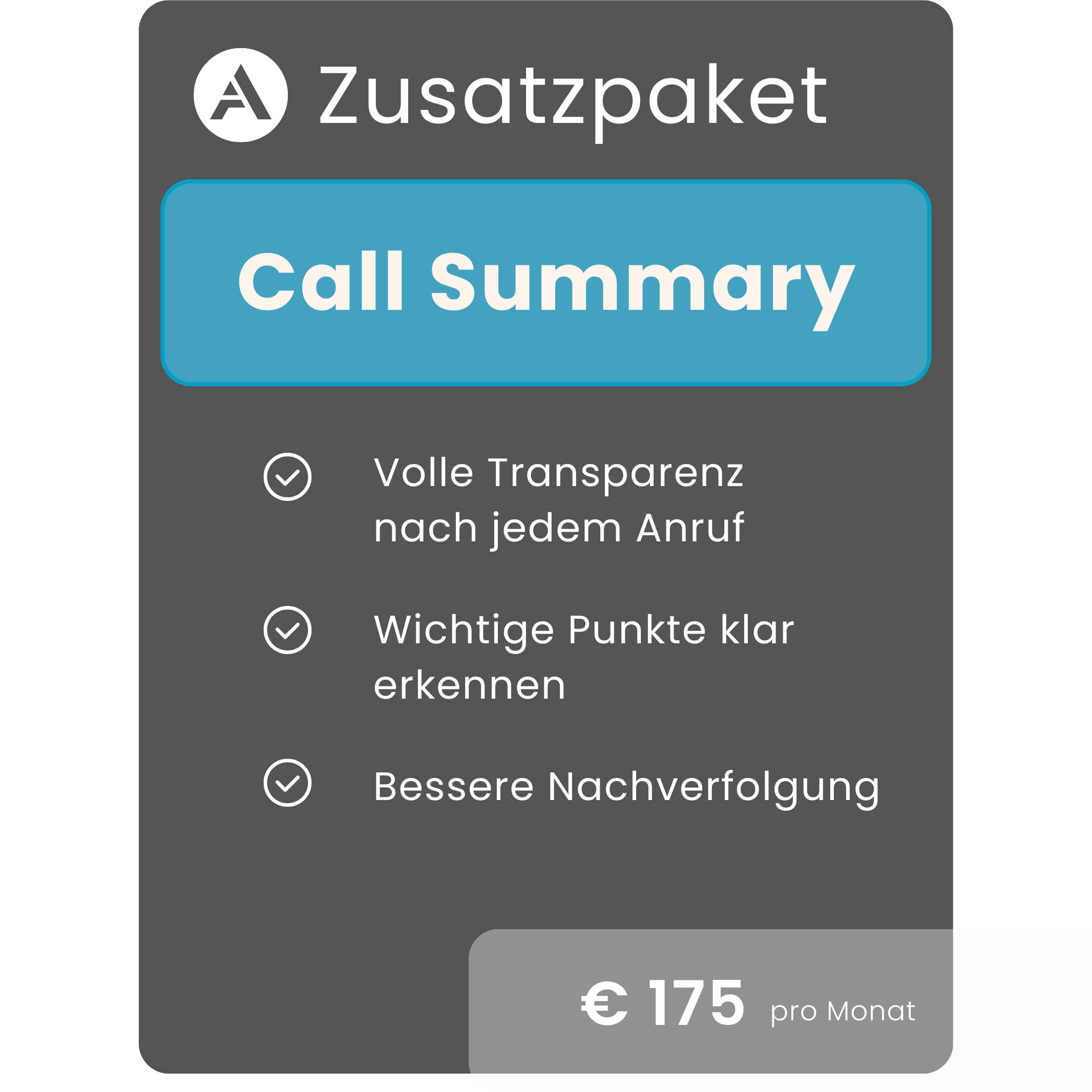 Zusatzpaket KI Call Summary