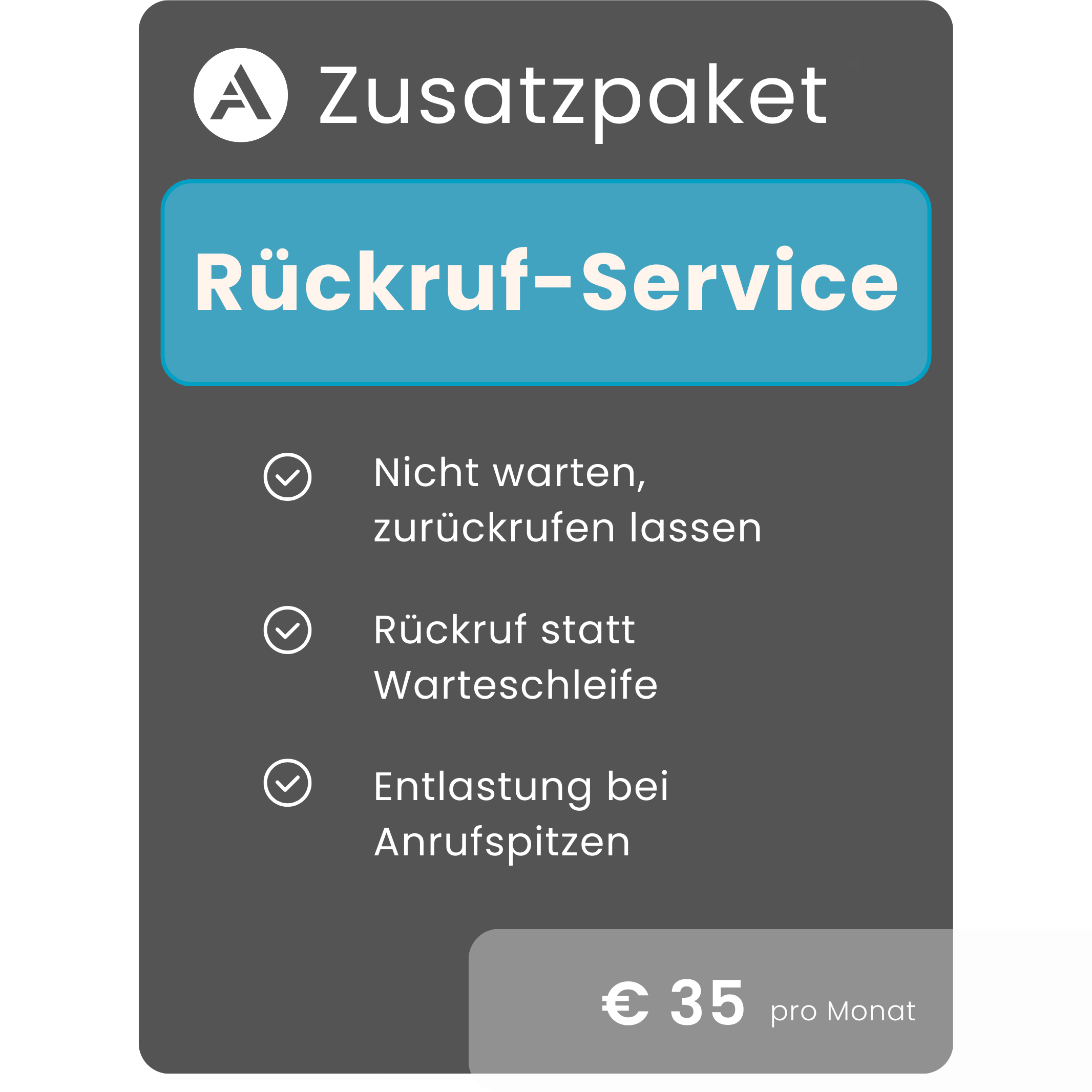 Zusatzpaket Rückrufservice bei Wartezeiten
